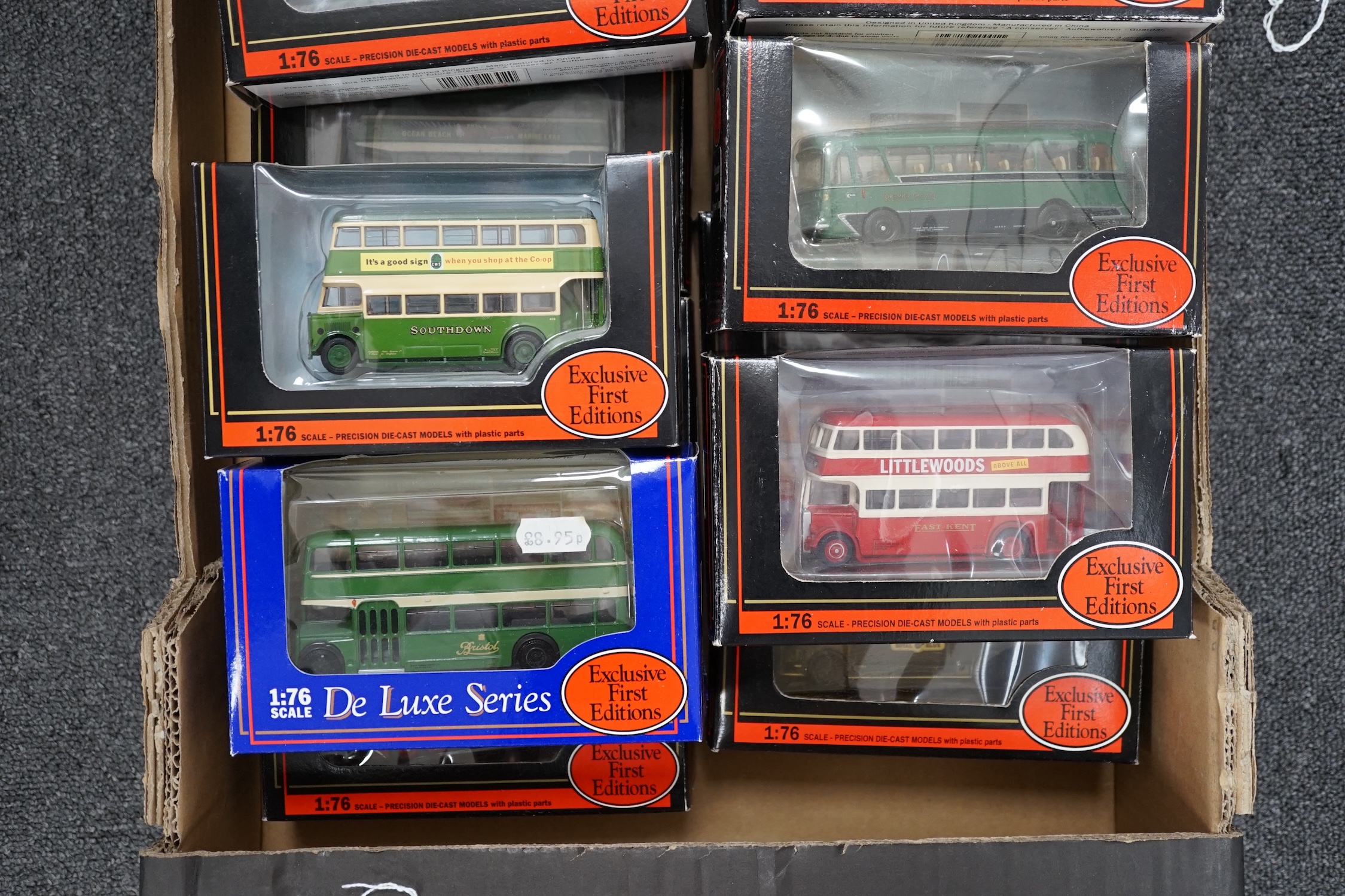 Thirty-five boxed EFE buses and coaches, etc. operators including; East Kent, Grey Cars, Brighton and Hove, Eastbourne, Southdown, etc.